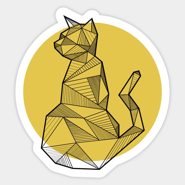 Cat Geometric Sticker by alcateiaart